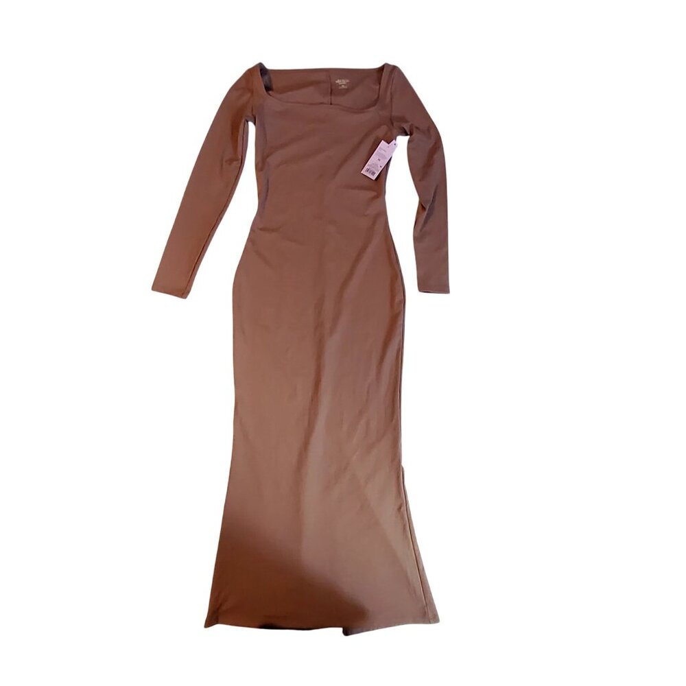 Wild Fable H&M Brown Long Sleeve Square Neck Dress Size XS Long sleeves - Picture 1 of 12